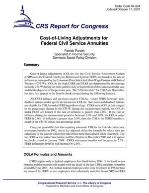 Cost-of-Living Adjustments for Federal Civil Service Annuities