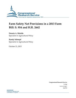 Farm Safety Net Provisions in a 2013 Farm Bill: S. 954 and H.R. 2642