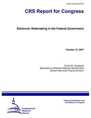 Electronic Rulemaking in the Federal Government