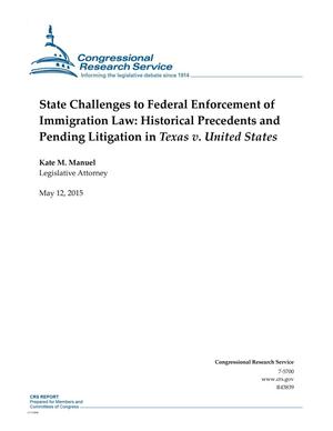 State Challenges to Federal Enforcement of Immigration Law: Historical Precedents and Pending Litigation in Texas v. United States