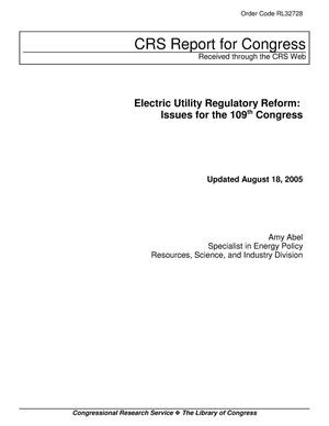 Electric Utility Regulatory Reform: Issues for the 109th Congress