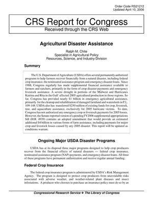 Agricultural Disaster Assistance