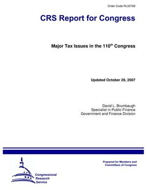 Major Tax Issues in the 110th Congress