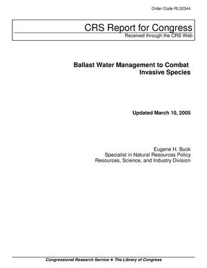 Ballast Water Management to Combat Invasive Species