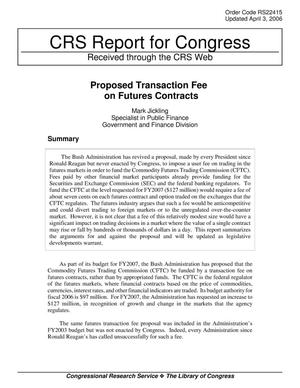 Proposed Transaction Fee on Futures Contracts