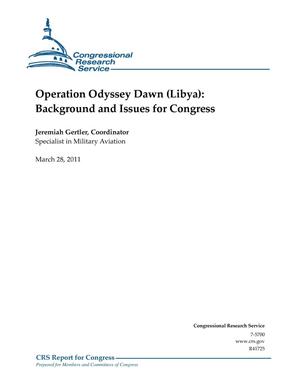 Operation Odyssey Dawn (Libya): Background and Issues for Congress
