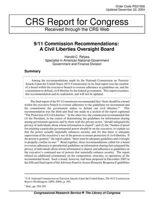 9/11 Commission Recommendations: A Civil Liberties Oversight Board