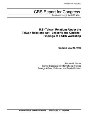U.S.-Taiwan Relations Under the Taiwan Relations Act: Lessons and Options– Findings of a CRS Workshop
