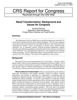 Naval Transformation: Background and Issues for Congress