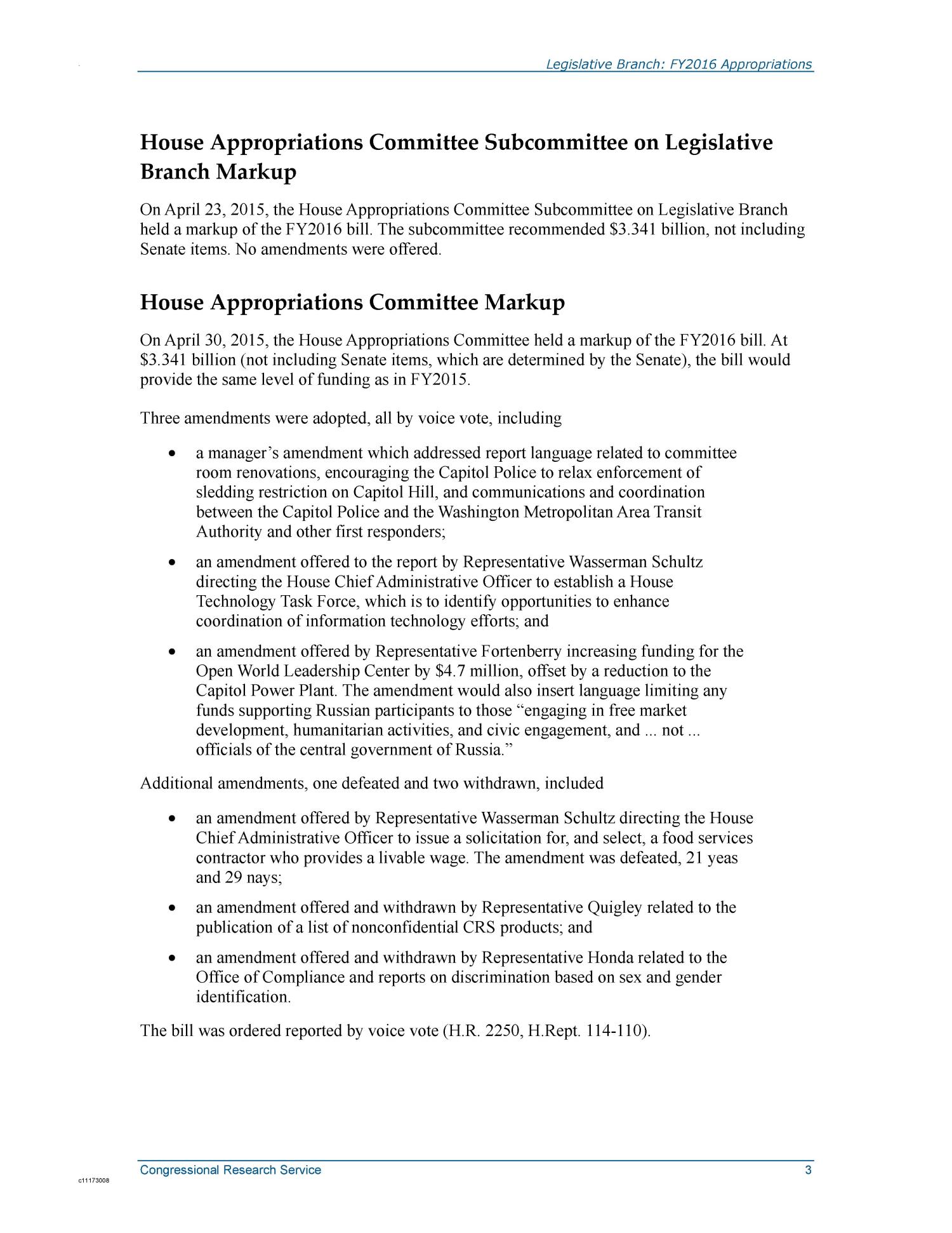 Legislative Branch: FY2016 Appropriations
                                                
                                                    [Sequence #]: 7 of 31
                                                