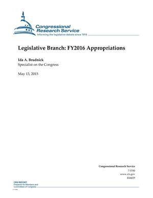 Legislative Branch: FY2016 Appropriations