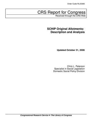 SCHIP Original Allotments: Description and Analysis