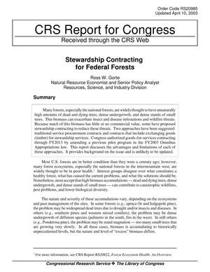 Stewardship Contracting for Federal Forests