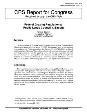 Federal Grazing Regulations: Public Lands Council v. Babbitt