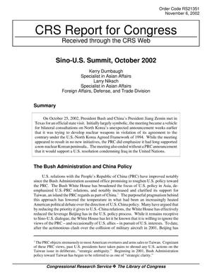 Sino-U.S. Summit, October 2002