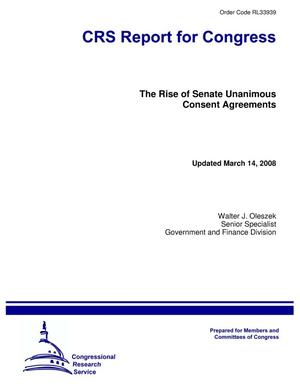 The Rise of Senate Unanimous Consent Agreements