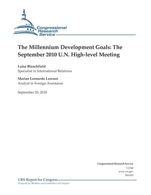 The Millennium Development Goals: The September 2010 U.N. High-level Meeting