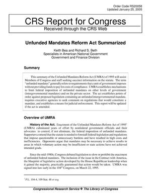 Unfunded Mandates Reform Act Summarized
