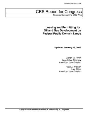 Leasing and Permitting for Oil and Gas Development on Federal Public Domain Lands