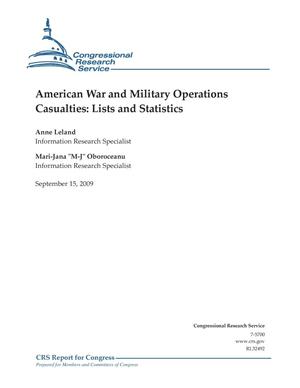American War and Military Operations Casualties: Lists and Statistics