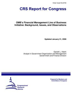 OMB’s Financial Management Line of Business Initiative: Background, Issues, and Observations