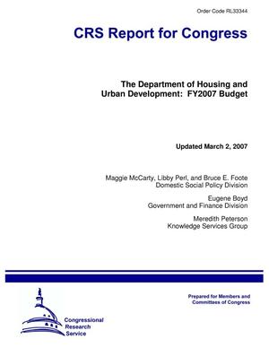 The Department of Housing and Urban Development: FY2007 Budget