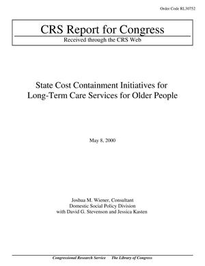 State Cost Containment Initiatives for Long-Term Care Services for Older People