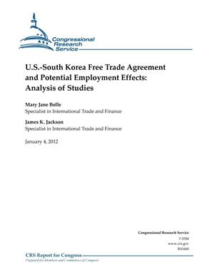 U.S.-South Korea Free Trade Agreement and Potential Employment Effects: Analysis of Studies