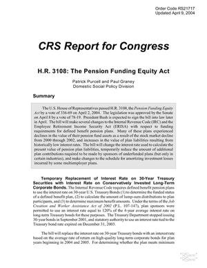 H.R. 3108: The Pension Funding Equity Act