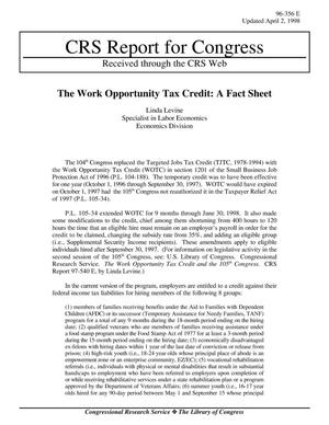 The Work Opportunity Tax Credit: A Fact Sheet