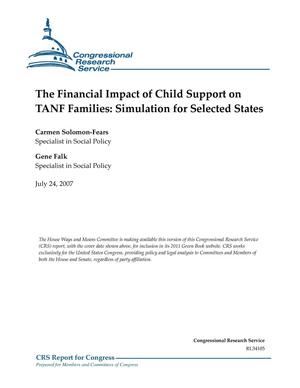 The Financial Impact of Child Support on TANF Families: Simulation for Selected States