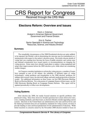 Elections Reform: Overview and Issues