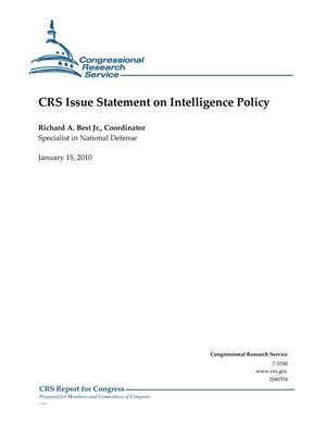 Primary view of object titled 'CRS Issue Statement on Intelligence Policy'.