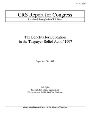 Tax Benefits for Education in the Taxpayer Relief Act of 1997