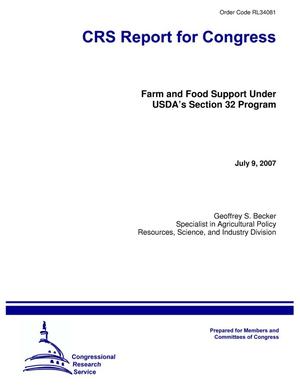 Farm and Food Support Under USDA’s Section 32 Program