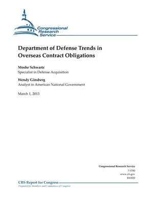 Department of Defense Trends in Overseas Contract Obligations