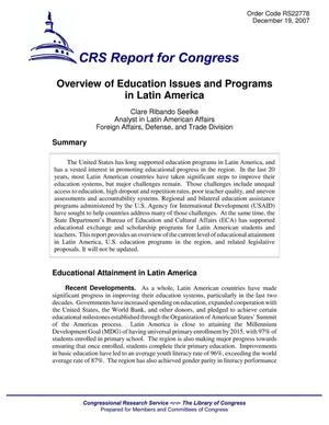 Overview of Education Issues and Programs in Latin America