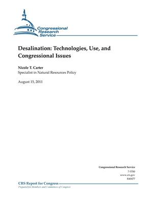 Desalination: Technologies, Use, and Congressional Issues