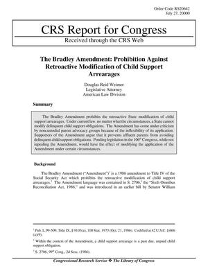 The Bradley Amendment: Prohibition Against Retroactive Modification of Child Support Arrearages