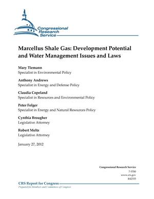 Marcellus Shale Gas: Development Potential and Water Management Issues and Laws