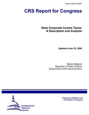 State Corporate Income Taxes: A Description and Analysis