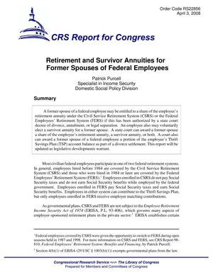 Retirement and Survivor Annuities for Former Spouses of Federal Employees