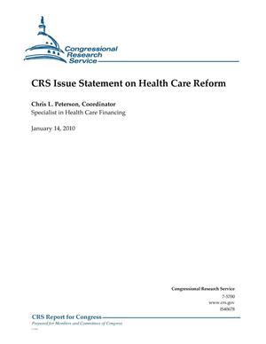 CRS Issue Statement on Health Care Reform