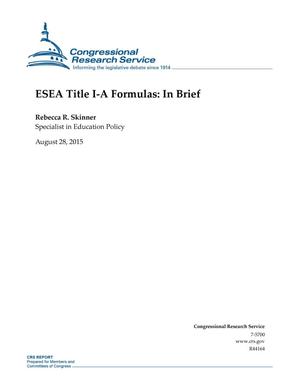 ESEA Title I-A Formulas: In Brief