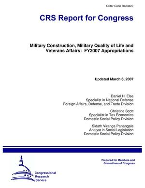 Military Construction, Military Quality of Life and Veterans Affairs: FY2007 Appropriations