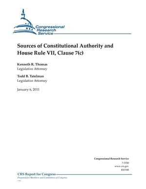 Sources of Constitutional Authority and House Rule VII, Clause 7(c)