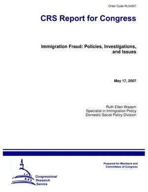 Immigration Fraud: Policies, Investigations, and Issues