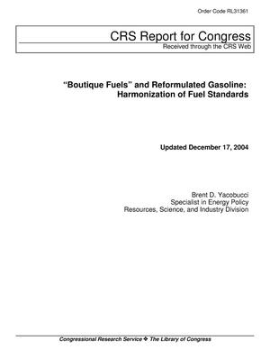 “Boutique Fuels” and Reformulated Gasoline: Harmonization of Fuel Standards