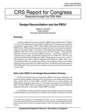 Budget Reconciliation and the PBGC