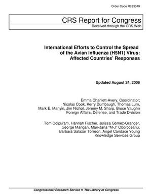 International Efforts to Control the Spread of the Avian Influenza (H5N1) Virus: Affected Countries’ Responses